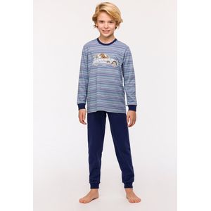 Woody pyjama jongens - labradoodle - streep - 242-10-PLC-S/961 - maat 140