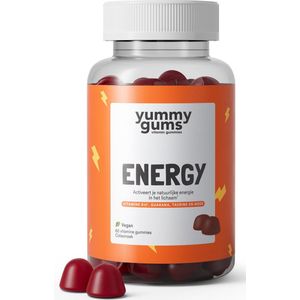 Yummygums Energy - Vitamine gummie voor meer energie met - yummy gums - geen capsule, poeder of tablet - Guarana, Gojibes, Ginseng, Taurine, Vitamine B6 & B12 - 60 gummies