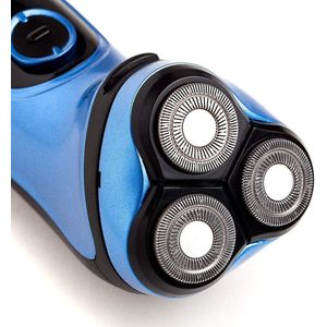Scheerapparaat voor heren met 3 scheerkoppen - blauw/zwart