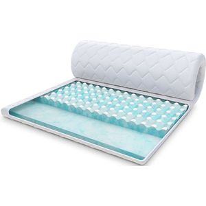 FDM® MALTA DOUBLE Topmatras 100x200 cm - Hoogte 8 cm H4 - Koudschuim Topmatrassen Topper Topdekmatras - RavineBlue - - Antiallergisch
