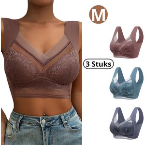 Bovista BH Zonder Beugel - Zonder Bandjes - Push-up Bh's - Comfort Bh - Set van 3 - M