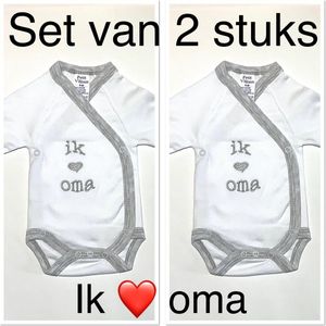 Petit Villain Unisex Baby Rompertje Maat 56 set van 2