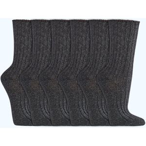 Wollen sokken | Biologisch | Voor dames & heren | Kleur: Donkergrijs | 6 paar