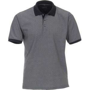 Casa Moda - Polo Print Grijs Blauw - Regular-fit - Heren Poloshirt Maat XL