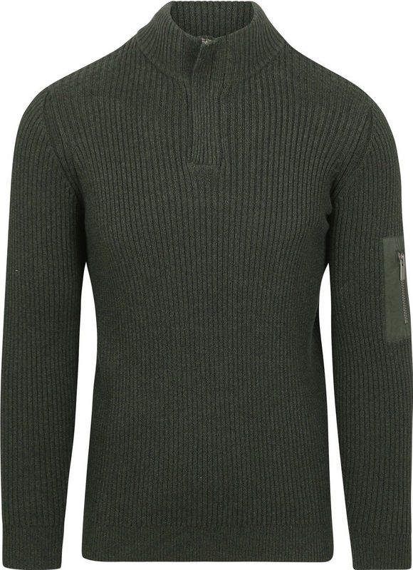 Suitable - Mou Half Zip - Schipperstrui - Donkergroen - Heren