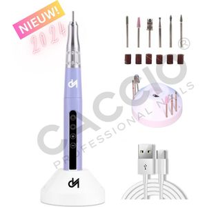 CACCIO® NAILS - Elektrische nagelvijl - Elektrische nagelfrees - 65W Draadloze Nagelfrees-Incl.6 bitjes/schuurrolletjes-Vibratievrij-Geluidvrij-2024 Nieuw-Manicure/pedicure voeten en handen Acrylnagels-Gelnagels - Nagels - Nail Drill Machine