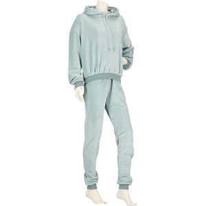 Huispak Dames Effen Pastel Groen Fleece - Loungewear - Maat L/XL