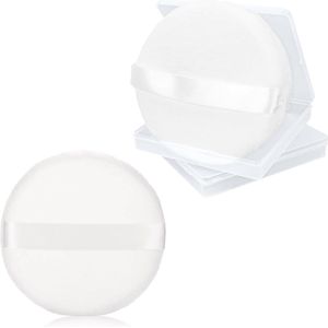 2 Pcs Powder Brushes - 4.1 Inch Poederborstels voor Lichaamspoeder - Grotere Losse Poederborstels - Zachte Velours Lichaamspoederborstel (Wit)