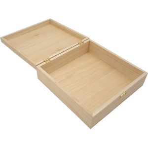 Houten kist vierkant 20,9cm x 20,9cm x 7cm paulownia