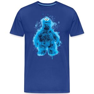 Sesamstraat Cookie Monster Paint Spetters Premium T Shirt Heren