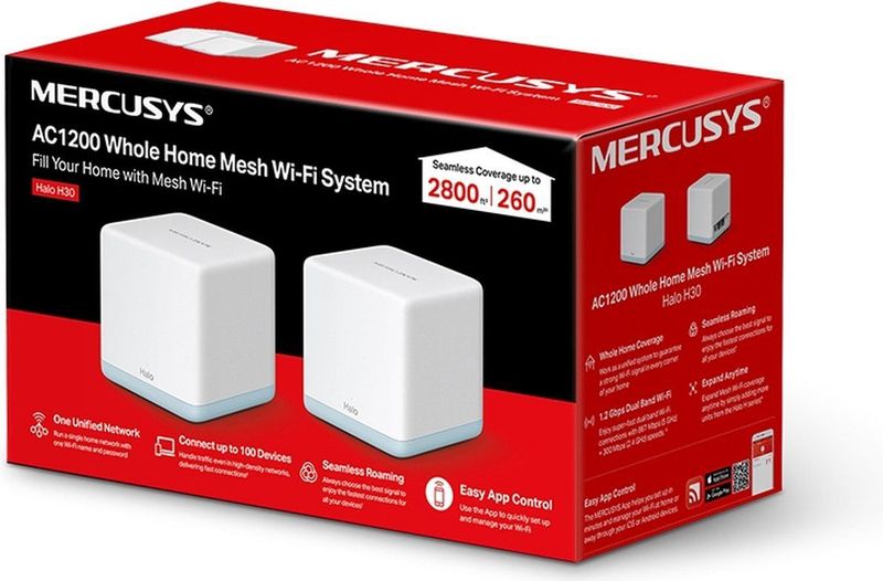Mercusys - HALO H30 - Wi-Fi Versterker - Wit - AC1300