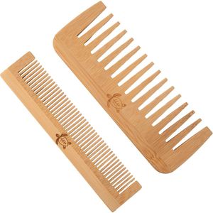 Tu-Untangle - Houten kamset (2 stuks) - Antistatisch - FSC bamboe