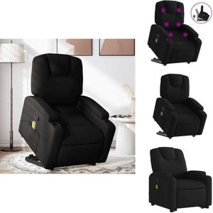 vidaXL Sta-op-massagefauteuil - Sta-op-massagefauteuils - Sta-op Fauteuil - Sta-op- En Ligstoel Verstelbaar - Sta-op-massagestoel verstelbaar stof zwart