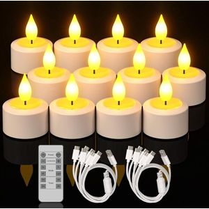 Lingtoolator Candles, 12pcs Battery LED Tealight Flameless Candles Pack with Remote Control Candle Gift Set for Home Room Bedroom Decor Outdoor Halloween Christmas Table Decorations