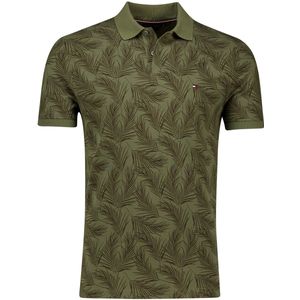 T-shirt - Bloemenprint - Katoen - Geribbelde Kraag - Kwartmouw