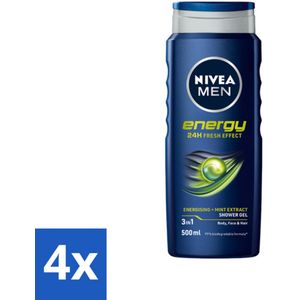 NIVEA MEN - Douchegel - Energy - 500 ml - Voordeelverpakking - 4 stuks