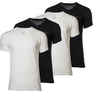 GANT - Shirt - Zwart - 4 Pack - Kwartmouw - V-hals
