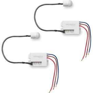 Set van 2 Inbouwbewegingsmelders Buiten IP65 | 360° Infrarood Sensor met Schemersensor