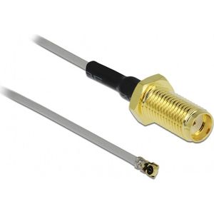 MHF 4L (v) - SMA (v) kabel - Micro Coax (1,37 mm) - 50 Ohm / grijs - 0,20 meter