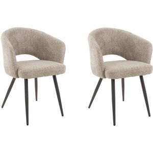 Dimehouse Set van 2 eetkamerstoelen Cargo Bouclé Zand - Stof zand - Industrieel