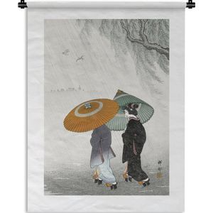 Wandkleed - Wanddoek - Kimono - Paraplu - Japans - Vintage - 150x200 cm - Wandtapijt