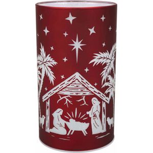 Led licht windlicht kribbe rood 15cm