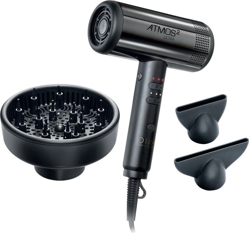 Diva - Atmos 2 Ultra Haardroger - Zwart - 2000 W - Digitale Regeling