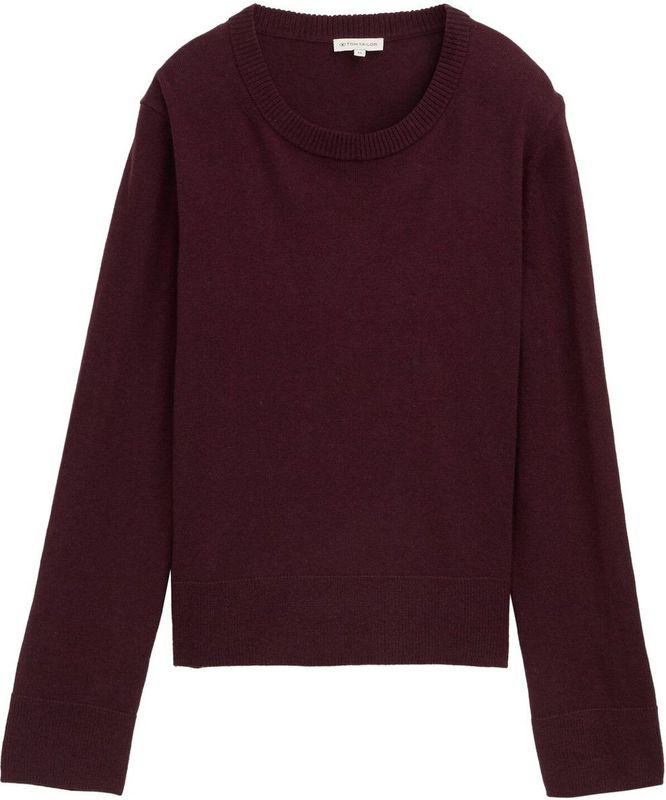 Tom Tailor - Regular Fit - Gebreide Pullover - Effen - Mix van Katoen en Kasjmier