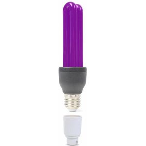 Blacklight - BeamZ blacklight spaarlamp 25W - UV lamp met E27 fitting en bajonet adapter