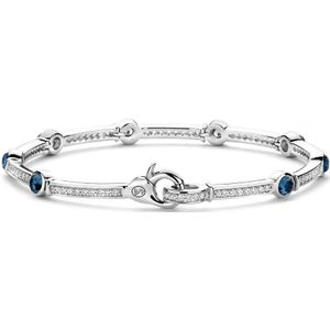 TI SENTO Dames Armband - 925 zilver - Blauw - Maat M - 2892DB