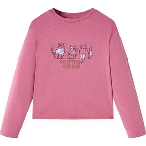 vidaXL - Kindershirt - Frambooskleurig - Lange Mouwen