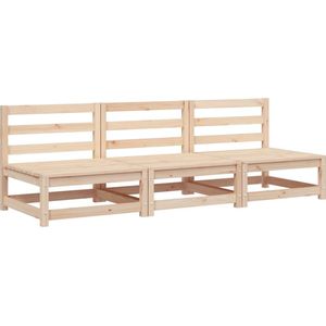 vidaXL Tuinbank Set - Grenenhout - 3 Stuks - 70x70x67 cm Tuinbank - Grenenhouten Bank - Buitenbank - Lounge Set - Tuinset