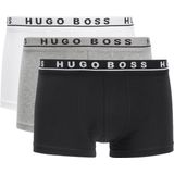 Hugo Boss 3-pack Boxershort / Trunk Cotton Stretch Wit, Grijs, Zwart