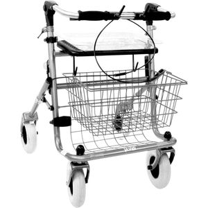 Premis - Provo - Rollator - 2de generatie - Inklapbare Duwbeugel - Dubbelzijdig geremd - Maximaal draagvermogen 120 kg - Metallic Titanium