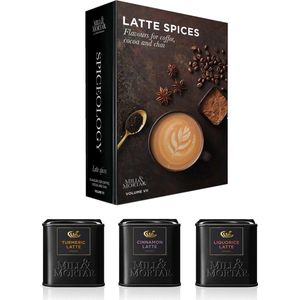 Mill & Mortar - Latte Spices - geschenkbox met 3 kruidenblends om smaak te geven aan je koffie, thee, melk en chocolademelk