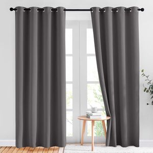 Gordijn-Schaduw-verduisterende patioschuifdeurgordijnen -150 breed * 200 cm hoog-doorvoertule scheidingswand thermisch geïsoleerde gordijngordijnen voor Franse deur/woonkamer-1 Panelen