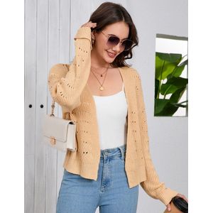 Dames Bolero Lichtgewicht Cardigan Kort Cardigan Elegante Feestelijke Bolero Zomerjas Abrikoos M