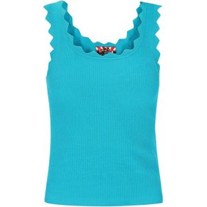 myMo - Top - Slim-fit - Mouwloos - Ronde Hals - Geribbelde Gebreide Stof