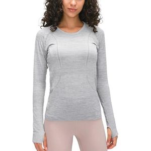 Naadloze yoga-top met lange mouwen voor dames - perfect voor workouts en hardlopen