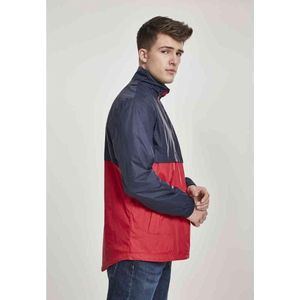 Urban Classics Leichte Jacke Stand Up Collar Pull Over Jacket Navy/Fire Red-XXL