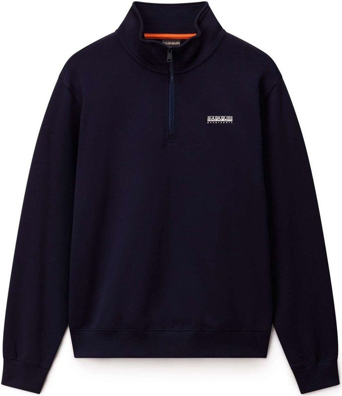 Napapijri - B-Small Box Half Zip - Trui - Blauw - 100% Katoen