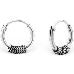 Aramat jewels ® - Aramat jewels- oorringetjes-925 sterling zilveren bali kinder oorringen 10mm