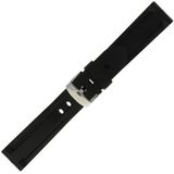 Morellato Horlogebandje - Morellato horlogeband U2859 Mariner - leer - Zwart - bandbreedte 22.00 mm