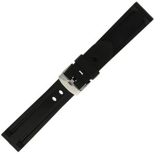 Morellato Horlogebandje - Morellato horlogeband U2859 Mariner - leer - Zwart - bandbreedte 22.00 mm