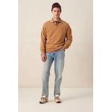 Sissy-Boy - Bruine Sweater - Lange Mouwen - Hoge Ronde Halslijn - Rechte Fit