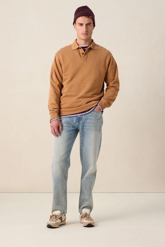 Sissy-Boy - Bruine Sweater - Lange Mouwen - Hoge Ronde Halslijn - Rechte Fit