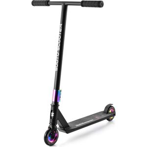 Suotu Stuntstep - Step 8+ Jaar - Kinderstep - Speelgoed Jongens/Meisjes - Maximale stuurhoogte: 78 cm - Aluminium - Zwart/NEO