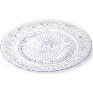 PlasticForte Onbreekbare Dinerborden - kunststof - kristal stijl - transparant - Dia 31 cm