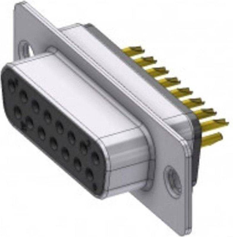 Deltron - D15SZ/2FP102 - D-SUB Connector - Zwart - 15 Polen