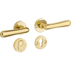 SKG3 kruk/kruk op rozet rechts Linea XL/Elegant m/ KTB messing ongelakt